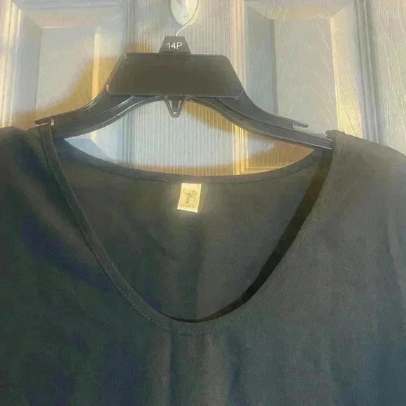 YINCRA black sheer swimsuit coverup with back fringe around it NWOT Size A (S/M) - Picture 3 of 6